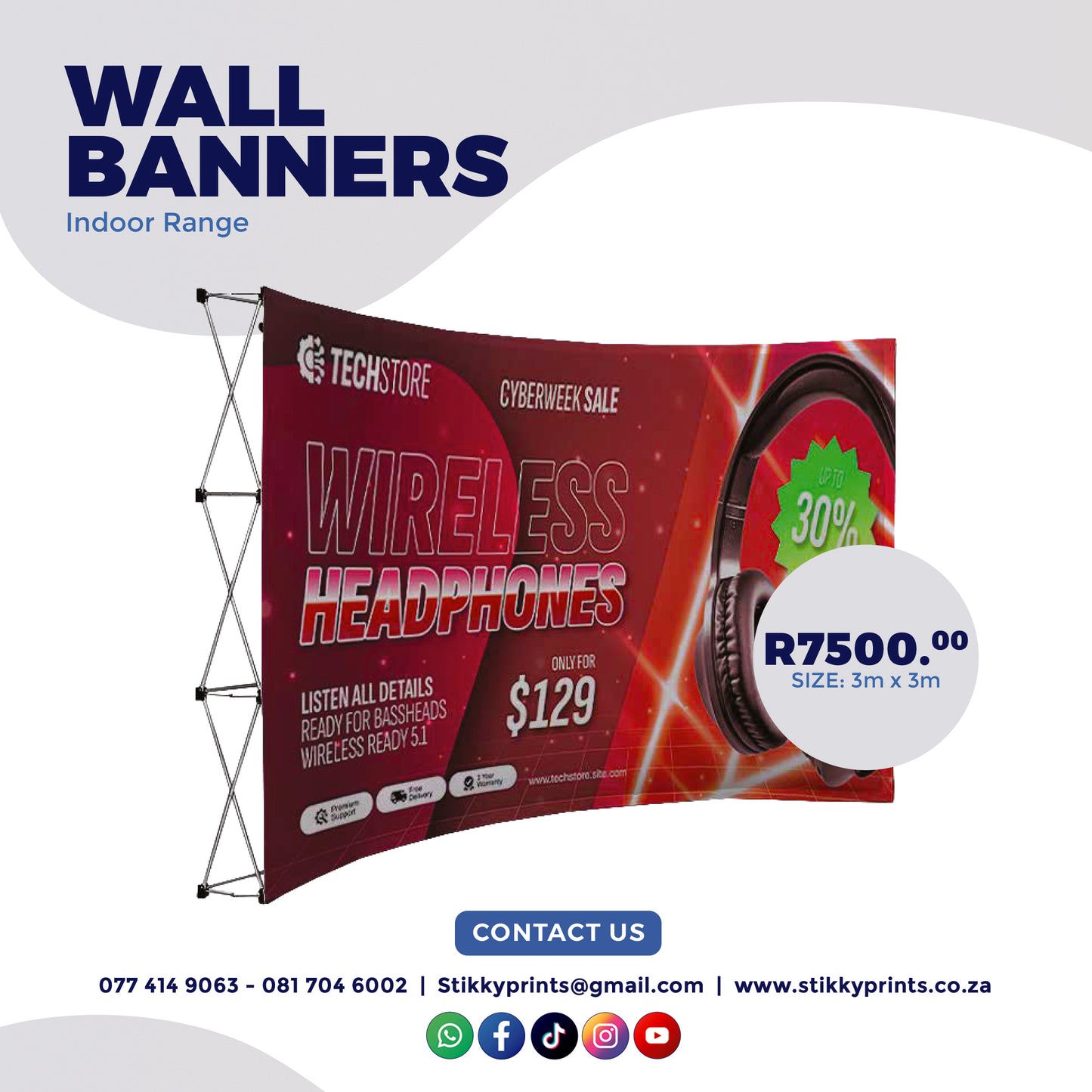 Wall Banner Stand - 3m x 3m (Complete Frame)