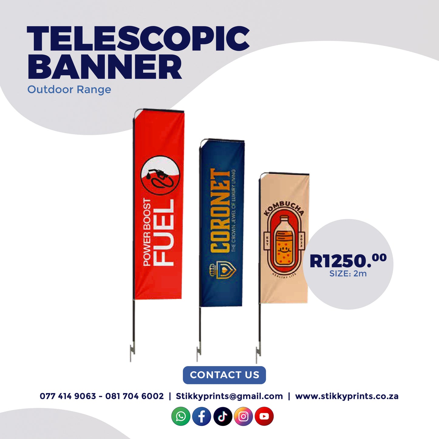 Telescopic Banner - 2m Size Banner