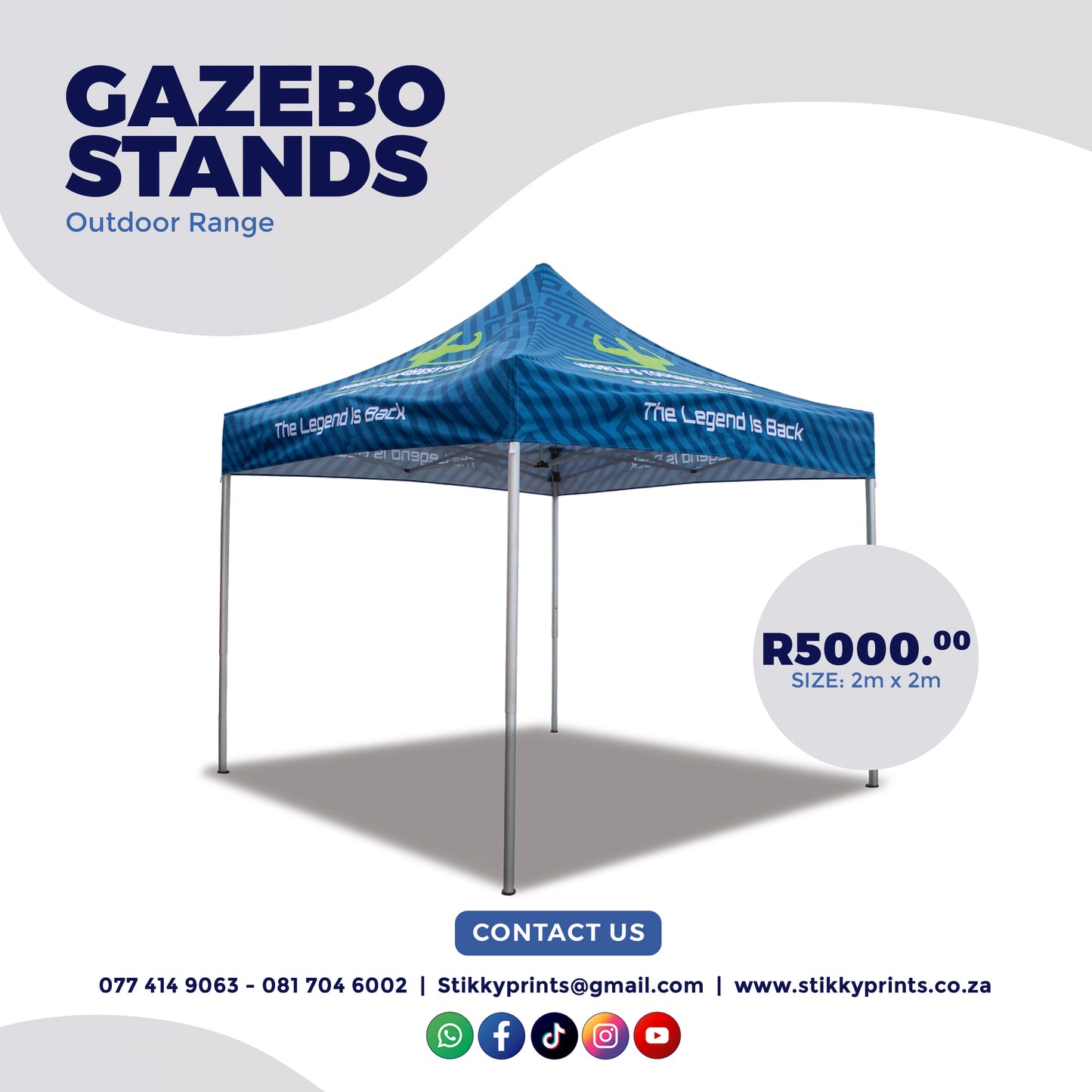 Gazebo Stand - 2m x 2m (Complete Stand)