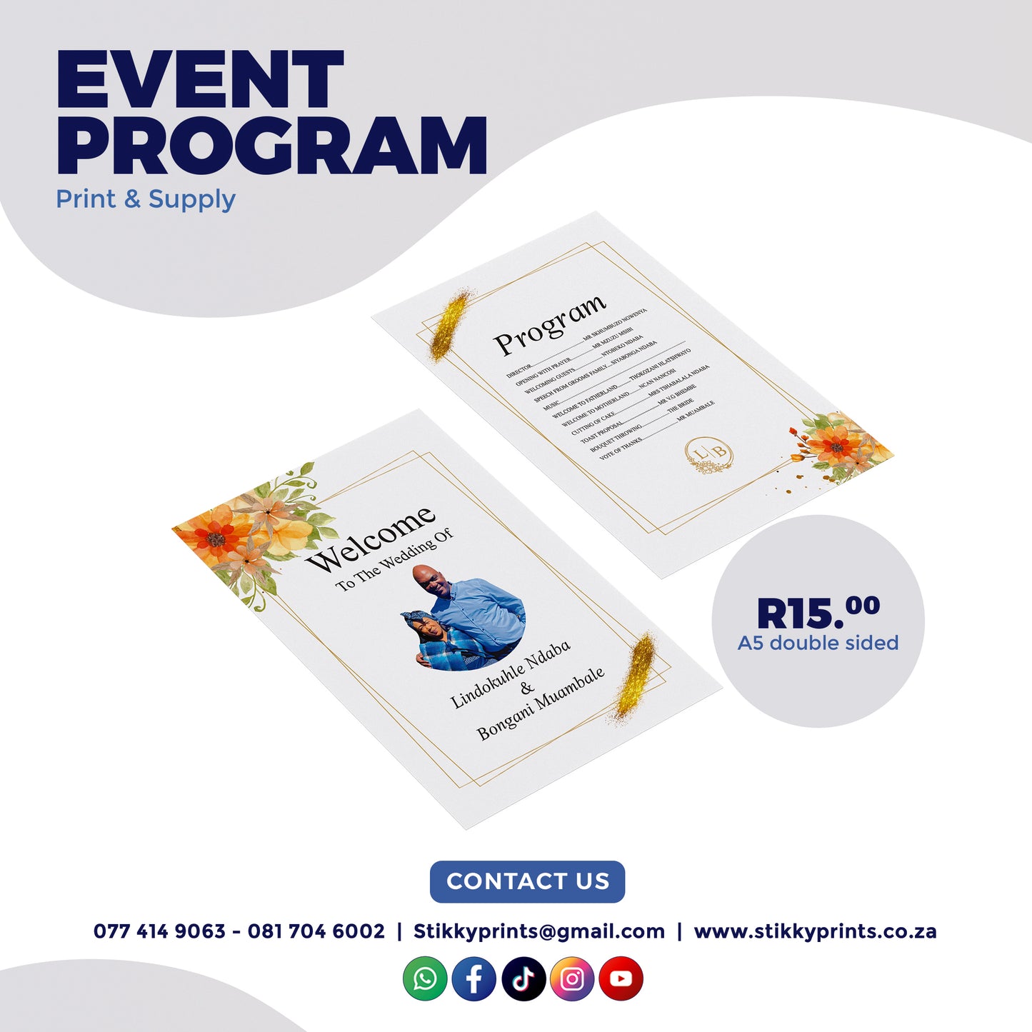 Personalized Event Programs