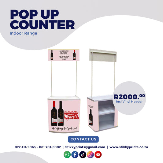 Promo Pop Up Counter - 1m x 1m (Complete Stand)