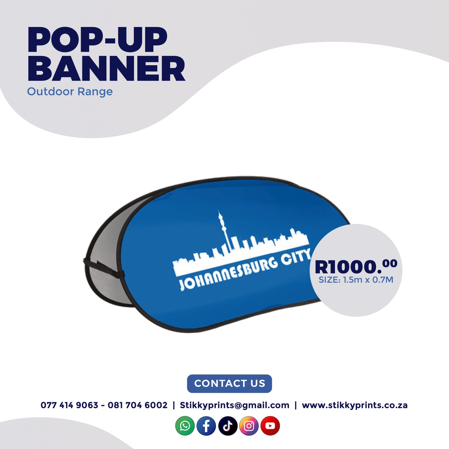 Pop-Up Banner - 1.5m x 0.7m Size Banner