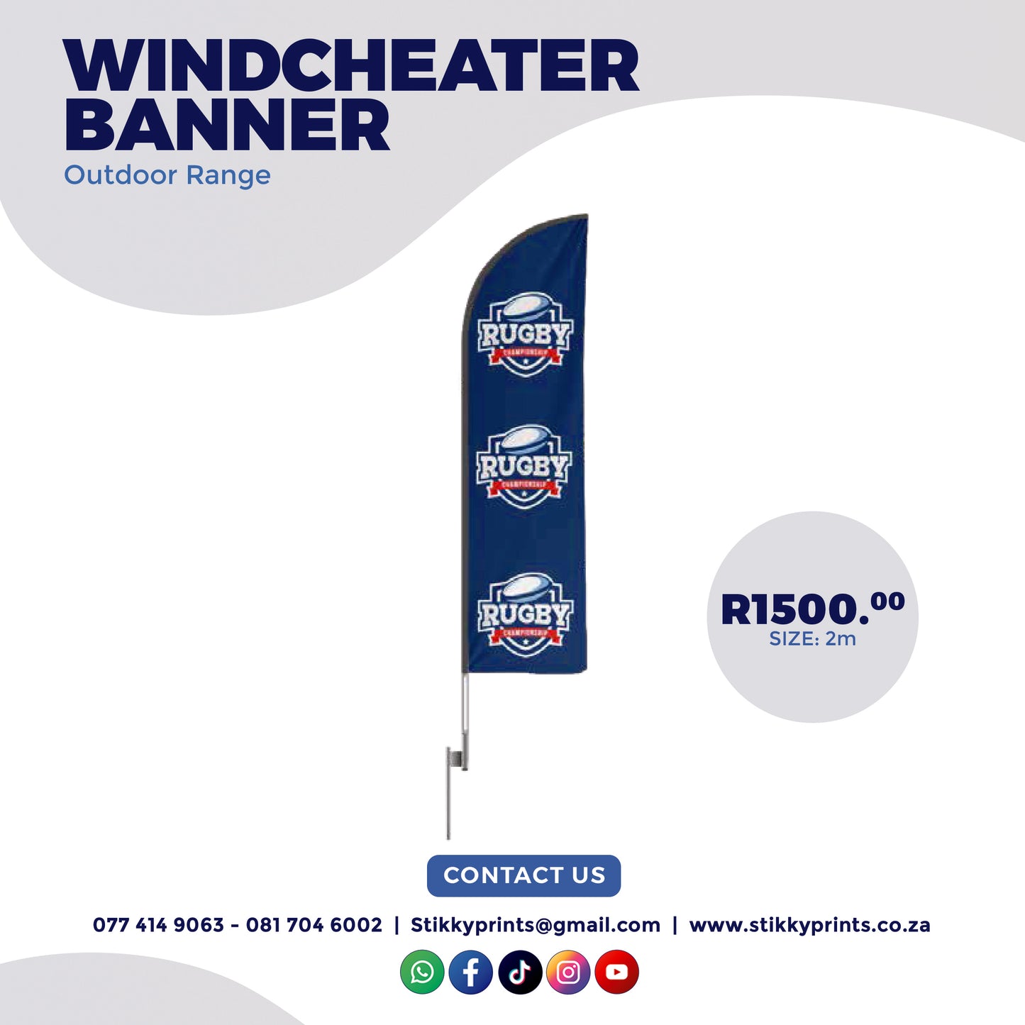 Windcheater Banner - 2m Size Banner