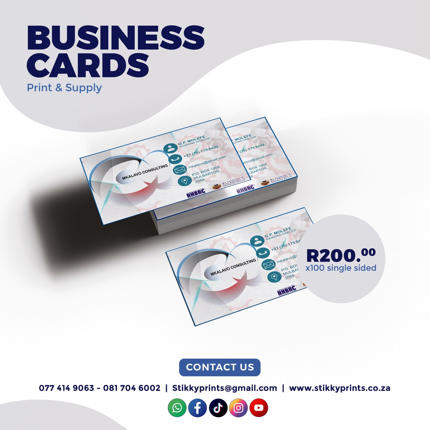 Personalized Business Cards x100
