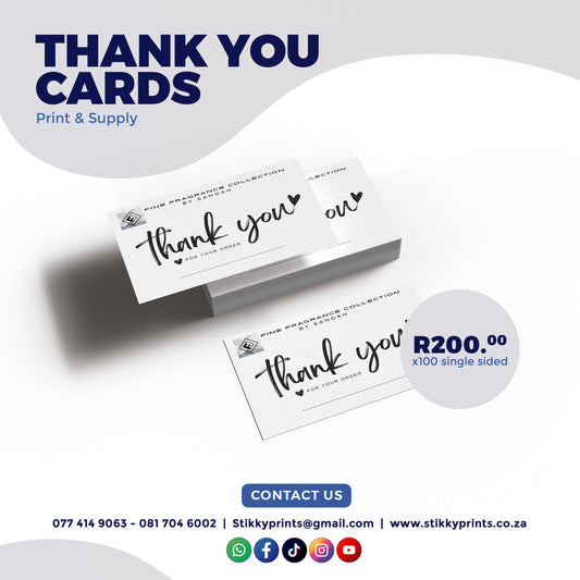 Personalized Thank You Cards x100