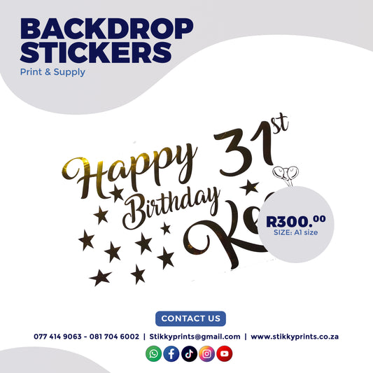 Personalized A1 Backdrop Stickers