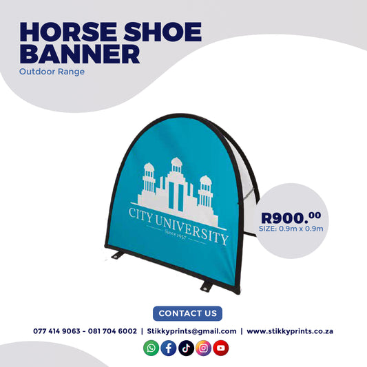 Horse Shoe Banner - 0.9m x 0.9m Size Banner