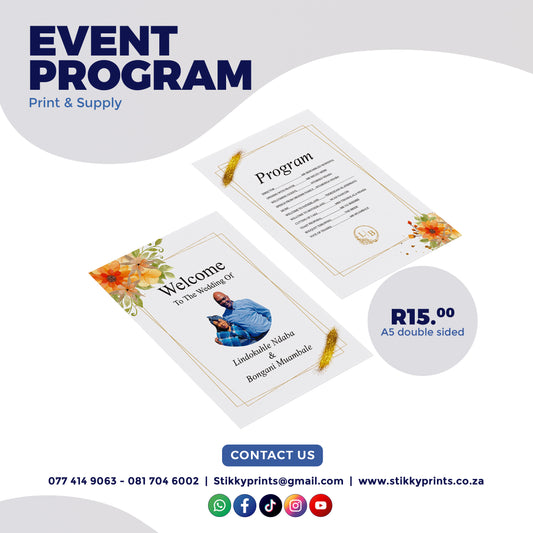 Personalized Event Programs