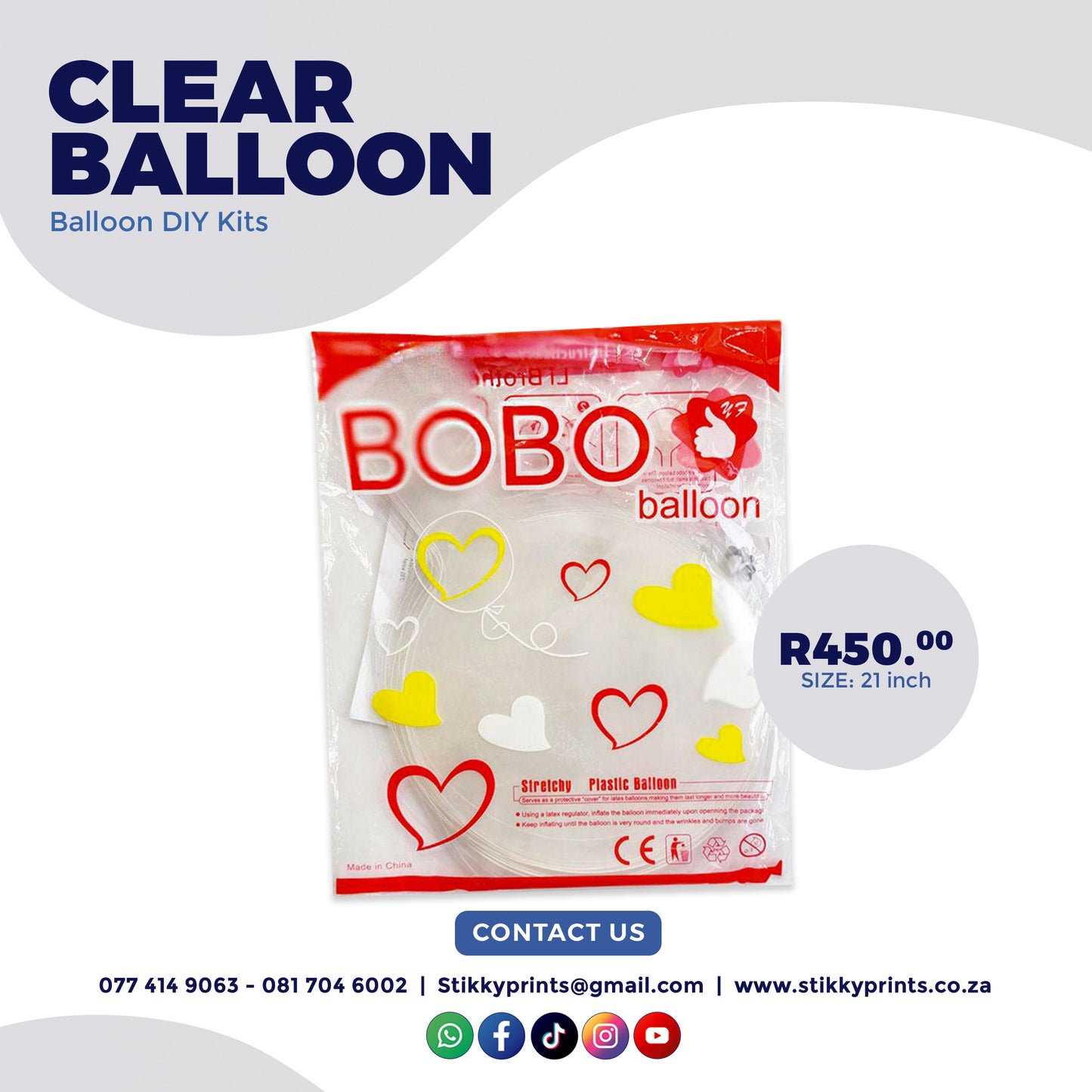 Clear Bobo Balloons